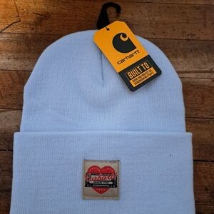 Carhartt Heart Patch Beanie In Light Blue